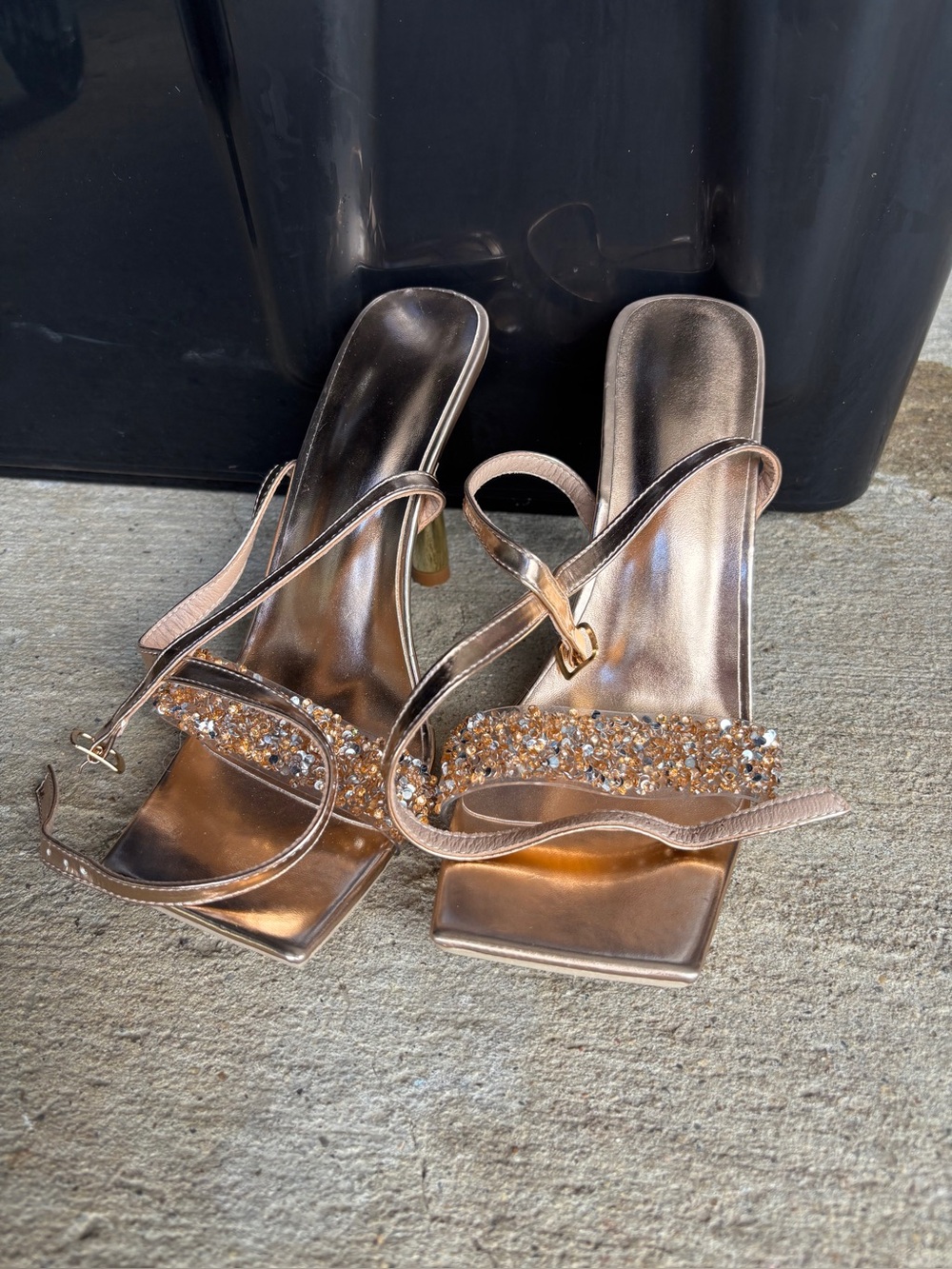 Rose Gold Square-Toed heels